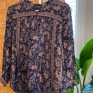Lucky Brand patterned peasant Blouse - Small